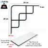 20x20cm - 2 ad. Siyah Dekoratif Raf Altı Ayak - Metal Raf Tutucu L Demir Duvar Montaj Destek Aparatı