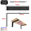 25x100x150mm Ağır Yük Köşebent Siyah (5mm Kalınlık) - Ağır Yük Raf Destek Aparatı Demiri - Dekoratif Raf Altı L Ayak - Duvara Raf Tutucu Montaj Askı Aparatı