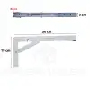 30cm Beyaz 1-Takım - Mandallı Katlanabilir Masa Konsolu - Açılır Kapanır Duvara Monte Katlanır L Raf Masa Ayağı
