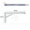 30cm Siyah 1-Takım - Mandallı Katlanabilir Masa Konsolu - Açılır Kapanır Duvara Monte Katlanır L Raf Masa Ayağı