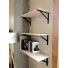 30x330x500mm Dekoratif Ağır Yük Raf Altı L Ayak Siyah Renk - Duvara Raf Tutucu Montaj Askı Aparatı