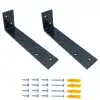5x15cm - 2 ad. Ağır Yük Köşebent Çelik Siyah - Metal Raf Altı Ayak Tutucu L Demir Destek Aparatı