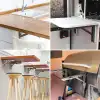 40cm Çinko 1-Takım - Kademeli Mandallı Katlanabilir Masa Konsolu - Duvara Monte Katlanır L Raf Ayağı