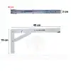 40cm Siyah 1-Takım - Kademeli Mandallı Katlanabilir Masa Konsolu - Duvara Monte Katlanır L Raf Ayağı