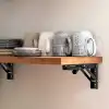 40cm Siyah 1-Takım - Mandallı Katlanabilir Masa Konsolu - Açılır Kapanır Duvara Monte Katlanır L Raf Masa Ayağı