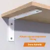 40x100x250mm Ağır Yük Köşebent Beyaz Renk - 5mm Kalınlıkta Lama Demiri - Dekoratif Raf Altı L Ayak - Duvara Raf Tutucu Montaj Askı Aparatı
