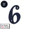 6 Numara - Dekoratif Texture Mat Siyah Ferforje Demir Kapı Numarası 6 No - Bina Kapısı, Ahşap Panjur Kapı, Daire Kapısı, Bahçe Kapısı Metal Vidalı Kapı Numarası