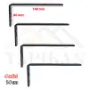 6x14 cm - 4 ad. Siyah Modern Çelik Raf Altı Ayak - Metal Raf Tutucu L Demir Duvar Montaj Aparatı