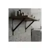 25x25cm Orta Yük 2 ad. Siyah Modern Raf Altı Tutucu Ayak - Metal L Demir Duvar Montaj Destek Aparatı