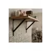 20x20cm Orta Yük 2 ad. Siyah Modern Raf Altı Tutucu Ayak - Metal L Demir Duvar Montaj Destek Aparatı