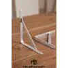 20x20cm Orta Yük 2 ad. Gümüş Modern Raf Altı Tutucu Ayak - Metal L Demir Duvar Montaj Destek Aparatı