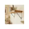 25x25cm Orta Yük 2 ad. Gümüş Modern Raf Altı Tutucu Ayak - Metal L Demir Duvar Montaj Destek Aparatı