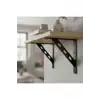 25x20cm - 2 ad. Çelik Siyah Raf Altı Ayak - Metal Raf Tutucu L Demir Duvar Montaj Destek Aparatı