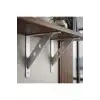 20x16cm - 2 ad. Çelik Gümüş Raf Altı Ayak - Metal Raf Tutucu L Demir Duvar Montaj Destek Aparatı