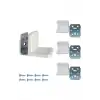 4lü Beyaz Dekoratif Gizli L Demir Gönye Köşebent 30x25x25mm - Mobilya Dolap Raf Kitaplık Sabitleme