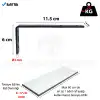 6x11.5cm - 4 ad. Mat Siyah Modern Çelik Raf Altı Ayak - Metal Raf Tutucu Aparat - L Konsol Demiri