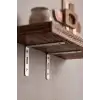 6x14cm - 4 ad. Gümüş Modern Çelik Raf Altı Ayak - Raf Ayağı Desteği Tutucu Aparat - Metal L Demiri