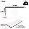 6x16.5cm - 4 ad. Mat Siyah Modern Çelik Raf Altı Ayak - Dekoratif Metal Raf Tutucu Aparat L Demir
