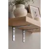 6x9cm- 4 ad. Gümüş Modern Çelik Raf Altı Ayak - Metal Raf Tutucu L Demir Duvar Montaj Destek Aparatı