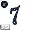 7 Numara - Dekoratif Texture Mat Siyah Ferforje Demir Kapı Numarası 7 No - Bina Kapısı, Ahşap Panjur Kapı, Daire Kapısı, Bahçe Kapısı Metal Vidalı Kapı Numarası