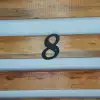 8 Numara - Dekoratif Texture Mat Siyah Ferforje Demir Kapı Numarası 8 No - Bina Kapısı, Ahşap Panjur Kapı, Daire Kapısı, Bahçe Kapısı Metal Vidalı Kapı Numarası