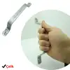 Gümüş Renk Çelik Tutma Kulpu 215mm - Dayanıklı Bina Bahçe Kapısı Okul Dış Mekan Metal Kapı Kolu