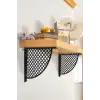 Hasır Desenli Plastik Siyah Dekoratif Raf Altı L Ayak 17x18cm - Duvara Raf Tutucu Montaj Askı Aparatı - Mutfak, Banyo, Koridor, Balkon, Çiçeklik Raf Ayağı