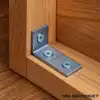 10 ad. L Demir Gönye Köşebent 16x35x15mm- Mobilya Dolap Raf Masa Çekmece Köşe Sabitleme Birleştirme