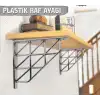 Üçgen Desenli Plastik Antrasit Dekoratif Raf Altı L Ayak 17x18cm - Duvara Raf Tutucu Montaj Askı Aparatı - Mutfak, Banyo, Koridor, Balkon, Çiçeklik Raf Ayağı