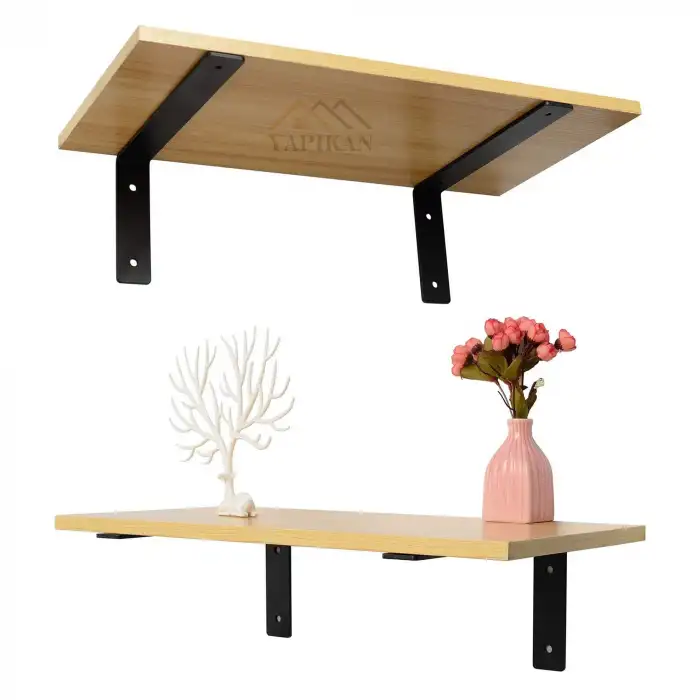 30x50x200mm Ağır Yük Köşebent Siyah Renk - 5mm Kalınlıkta Lama Demiri - Dekoratif Raf Altı L Ayak - Duvara Raf Tutucu Montaj Askı Aparatı