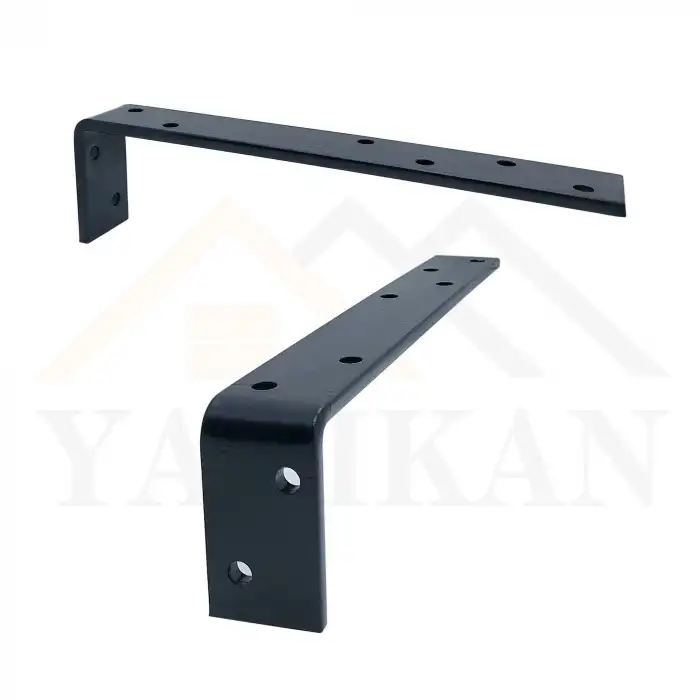 30x50x200mm Ağır Yük Köşebent Siyah Renk - 5mm Kalınlıkta Lama Demiri - Dekoratif Raf Altı L Ayak - Duvara Raf Tutucu Montaj Askı Aparatı