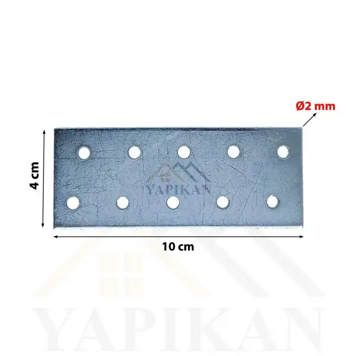 40x100 mm - Düz Gönye Bağlantı Demiri - Düz Köşebent Kenar Köşe Birleştirme Aparatı - (Kod_477)