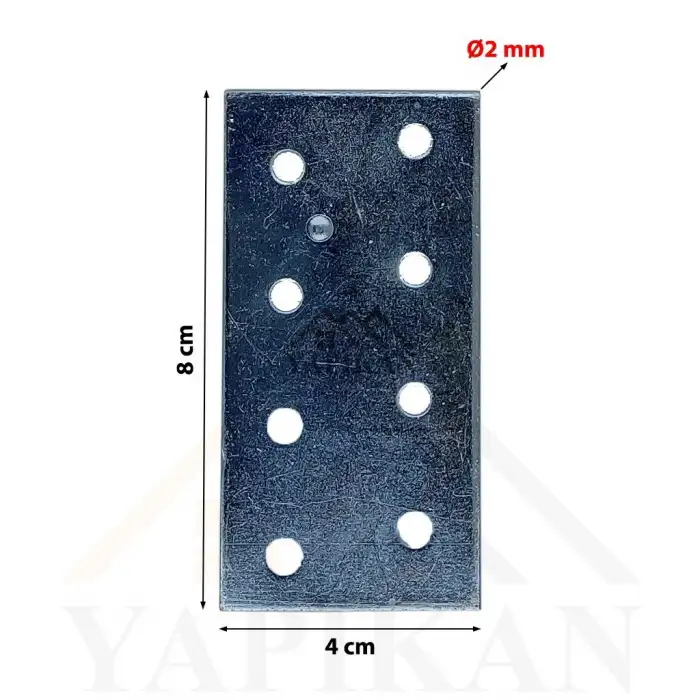 40x80 mm - Düz Gönye Bağlantı Demiri - Düz Köşebent Kenar Köşe Birleştirme Aparatı - (Kod_476)