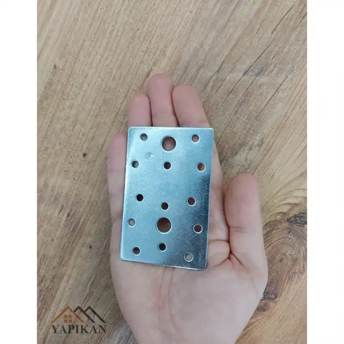 60x96 mm - Düz Gönye Bağlantı Demiri - Düz Köşebent Kenar Köşe Birleştirme Aparatı - (Kod_463)