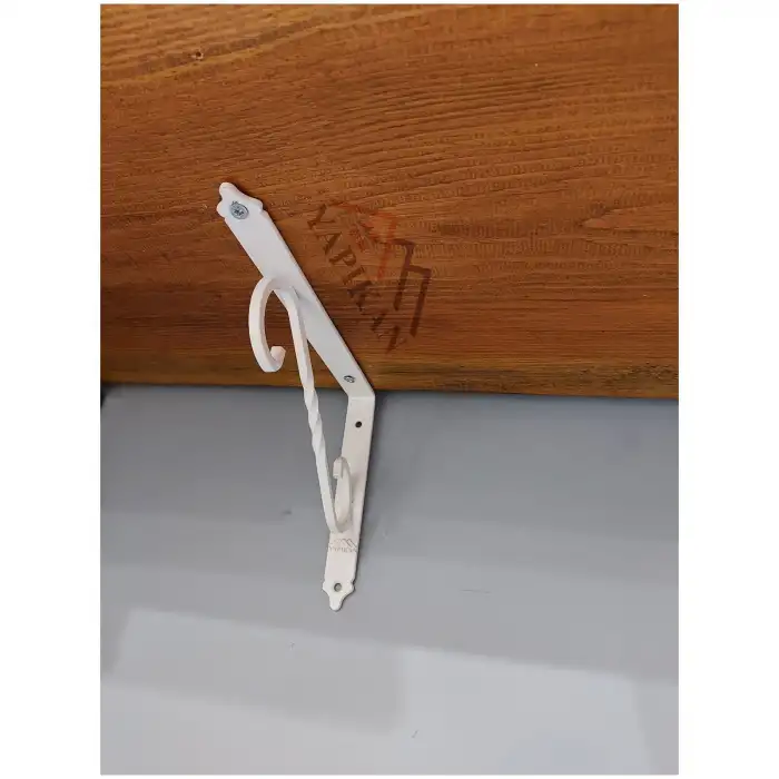 135 x 190 mm - Beyaz Ferforje Raf Demiri Ayağı - Dekoratif Raf Altı L Konsol Demiri - Metal Duvar Raf Tutucu Montaj Aparatı