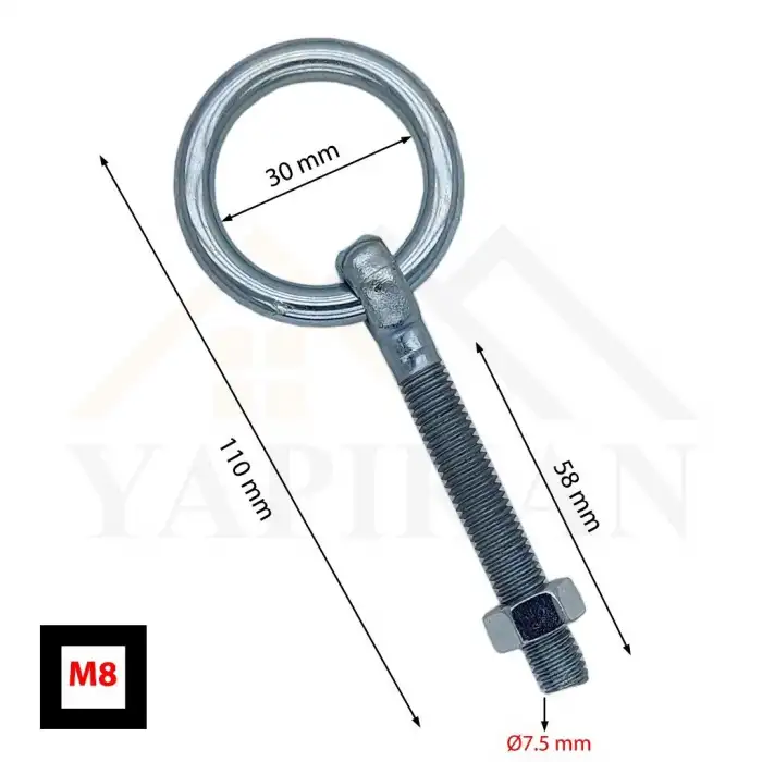 Halkalı Civata 8 mm