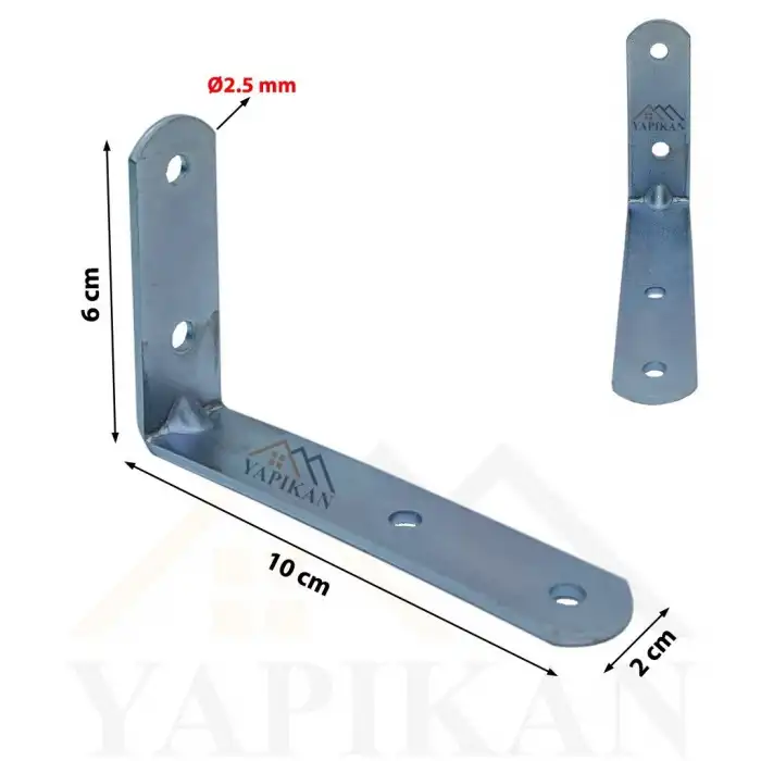 20x60x100 mm - Orta Yük Deprem Dolap Sabitleme Aparatı - Mobilya Gardırop Eşya Duvara Sabitleyici L Demir - (Kod_632)