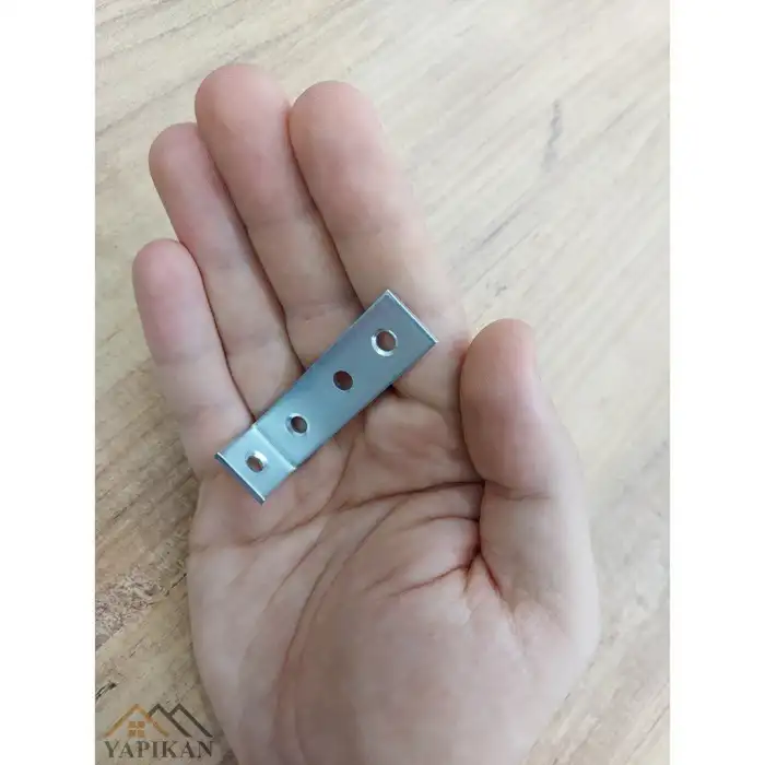 16x55x15 mm - Deprem Dolap Sabitleme Aparatı - Kitaplık Şifonyer Duvara Sabitleyici L Demir - (Kod_644)