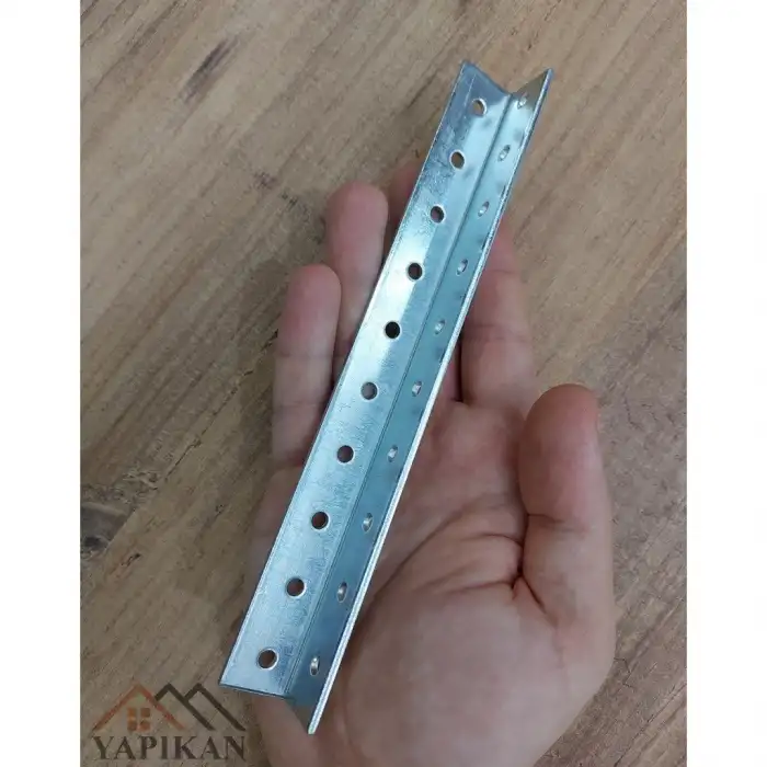 20x20x200 mm - Uzun Kanat Gönye L Demir Köşebent - Mobilya Dolap Gardırop Raf Masa Kitaplık Köşe Birleştirme Köşe Bağlantı Aparatı - (Kod_646)
