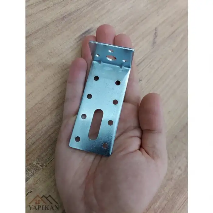 40x88x32 mm - Deprem Dolap Sabitleme Aparatı - Mobilya Gardırop Eşya Duvara Sabitleyici L Demir - (Kod_611)