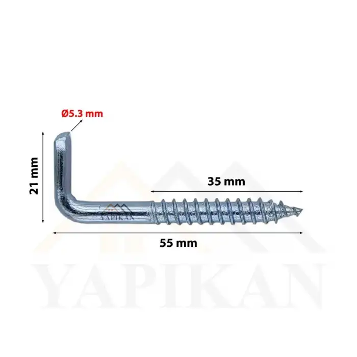 Şofben Çivisi No: 1 - L Kanca Demir - L Montaj Askı Aparatı