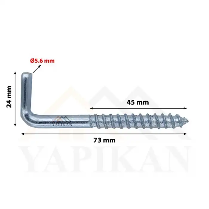 Şofben Çivisi No: 3 - L Kanca Demir - L Montaj Askı Aparatı