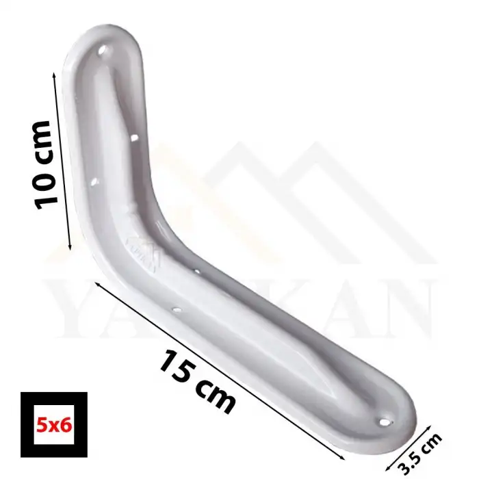 110 x 150 mm - Metal Beyaz Raf Altı Ayak Lüks Tip - Raf Tutucu Duvar Montaj Askı Aparatı - Raf Altı L Demiri Konsol Ayağı