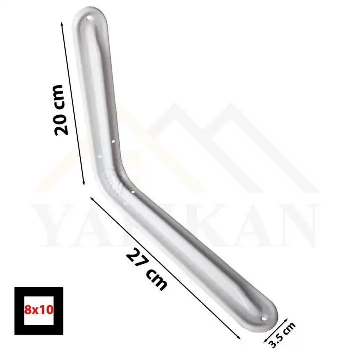 195 x 265 mm - Metal Beyaz Raf Altı Ayak Lüks Tip - Raf Tutucu Duvar Montaj Askı Aparatı - Raf Altı L Demiri Konsol Ayağı