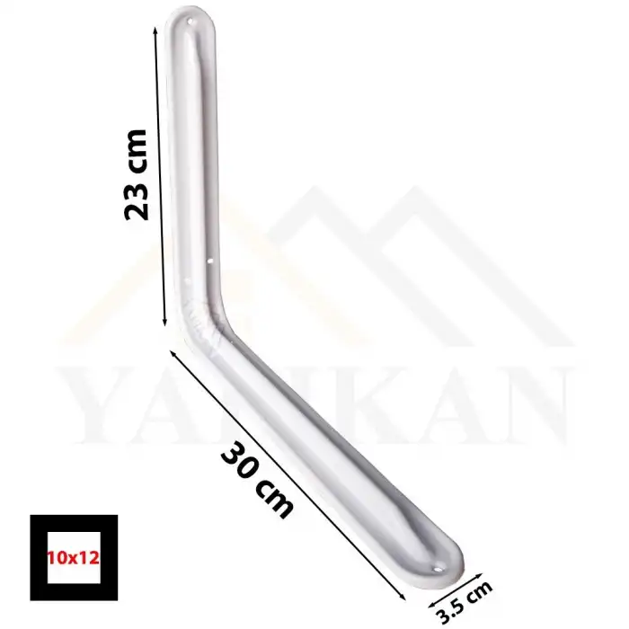 230 x 300 mm - Metal Beyaz Raf Altı Ayak Lüks Tip - Raf Tutucu Duvar Montaj Askı Aparatı - Raf Altı L Demiri Konsol Ayağı