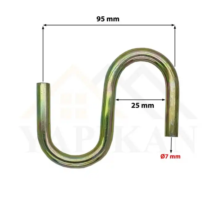 S Kanca Demir - Extra Es Kanca - Ağır Yük Kancası - Salıncak Hamak Kancası