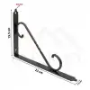 155 x 230 mm - Antik Bakır Ferforje Raf Demiri Ayağı - Dekoratif Raf Altı L Konsol Demiri - Metal Duvar Raf Tutucu Montaj Aparatı