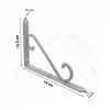 135 x 190 mm - Beyaz Ferforje Raf Demiri Ayağı - Dekoratif Raf Altı L Konsol Demiri - Metal Duvar Raf Tutucu Montaj Aparatı