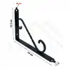 135 x 190 mm - Siyah Ferforje Raf Demiri Ayağı - Dekoratif Raf Altı L Konsol Demiri - Metal Duvar Raf Tutucu Montaj Aparatı
