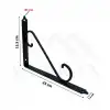 155 x 230 mm - Siyah Ferforje Raf Demiri Ayağı - Dekoratif Raf Altı L Konsol Demiri - Metal Duvar Raf Tutucu Montaj Aparatı